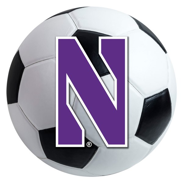 FanMats® - Northwestern University 27" Dia Nylon Face Soccer Ball Floor Mat with "N" Logo
