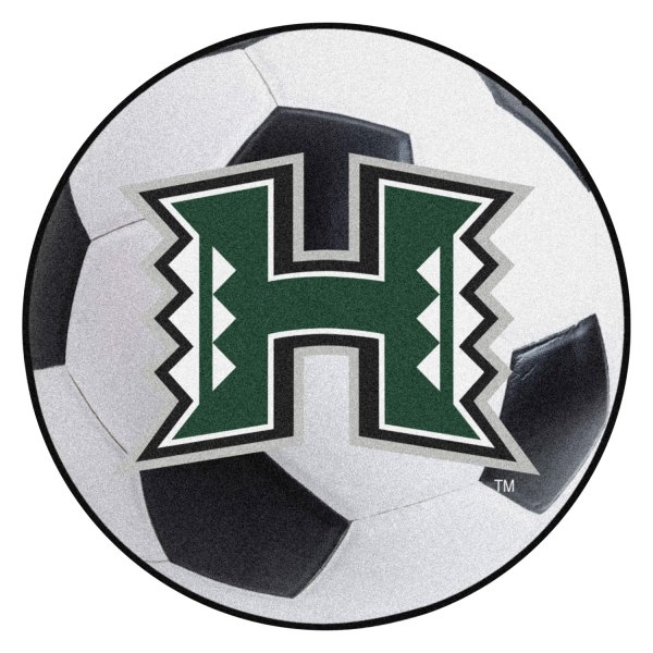 FanMats® - University of Hawaii 27" Dia Nylon Face Soccer Ball Floor Mat with "H" Logo