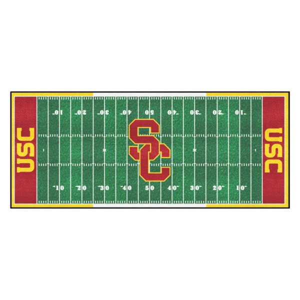 FanMats® - University of Southern California 30" x 72" Nylon Face Football Field Runner Mat with "Block SC" Logo
