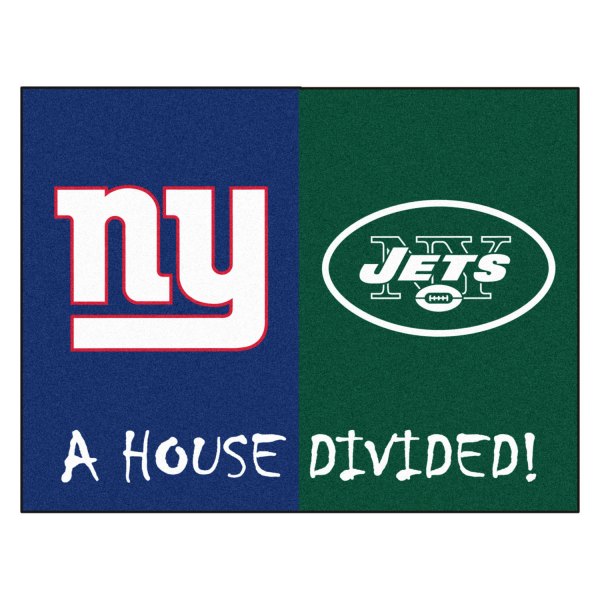 FanMats® - New York Giants/New York Jets 33.75" x 42.5" Nylon Face House Divided Floor Mat
