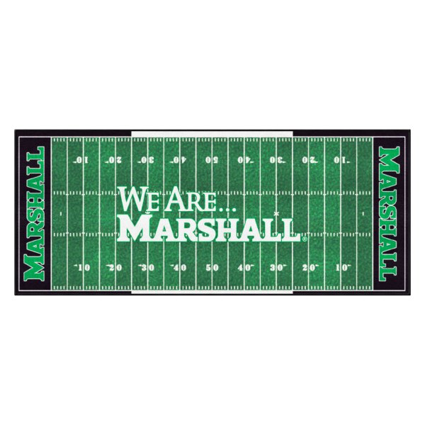 FanMats® - Marshall University 30" x 72" Nylon Face Football Field Runner Mat with "We Are Marshall" Wordmark