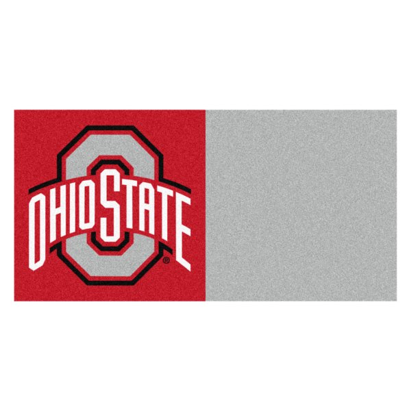 FanMats® - Ohio State University 18" x 18" Nylon Face Team Carpet Tiles with "O & Ohio State" Logo