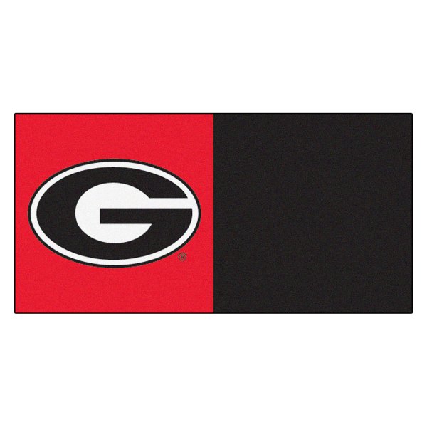 FanMats® - University of Georgia 18" x 18" Nylon Face Team Carpet Tiles with "G" Logo