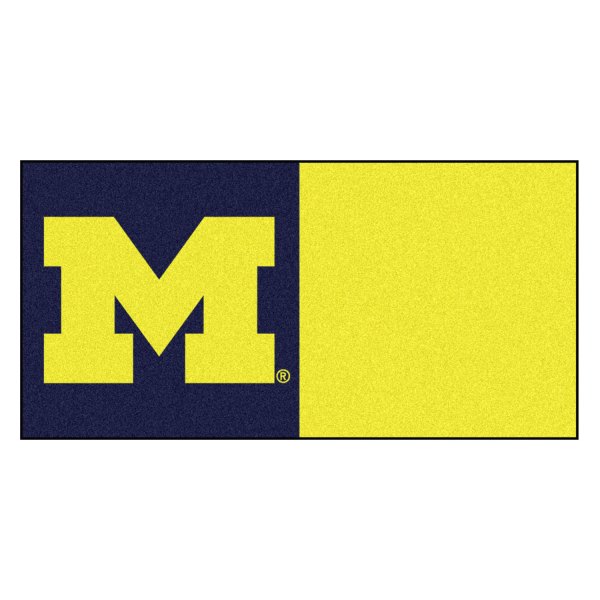 FanMats® - University of Michigan 18" x 18" Nylon Face Team Carpet Tiles with "Block M" Logo