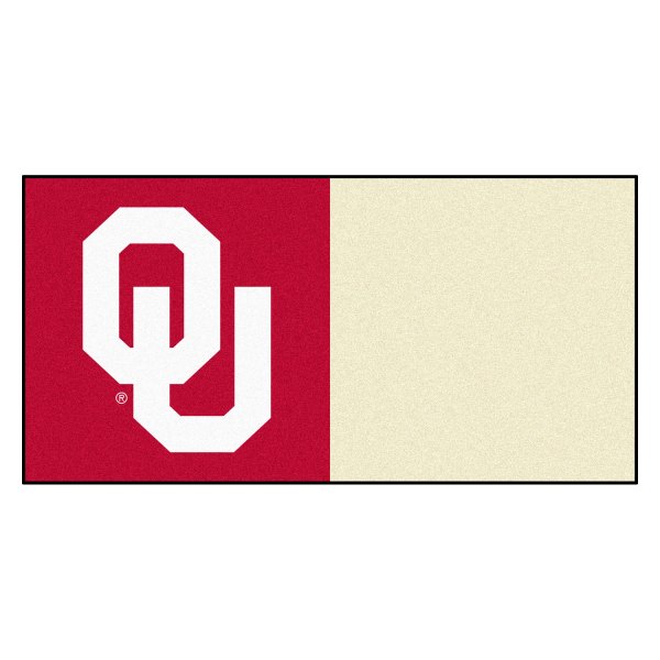 FanMats® - University of Oklahoma 18" x 18" Nylon Face Team Carpet Tiles with "OU" Logo