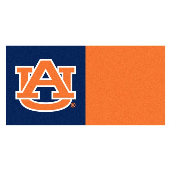 FanMats® - Auburn University 18" x 18" Nylon Face Team Carpet Tiles with "AU" Logo