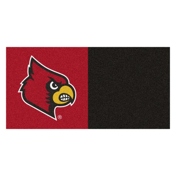 FanMats® - University of Louisville 18" x 18" Nylon Face Team Carpet Tiles with "Cardinal" Logo