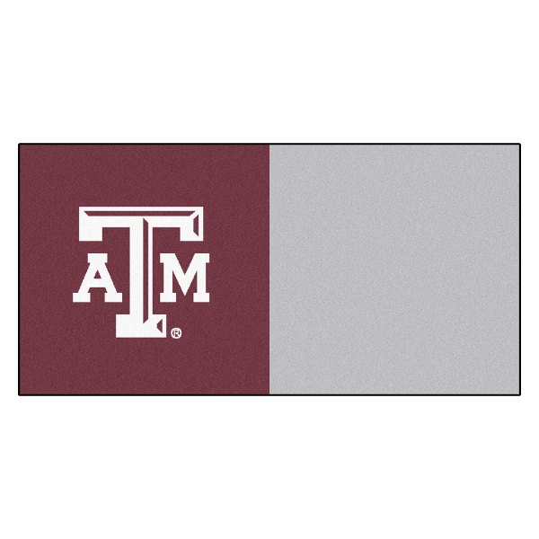 FanMats® - Texas A&M University 18" x 18" Nylon Face Team Carpet Tiles with "ATM" Logo