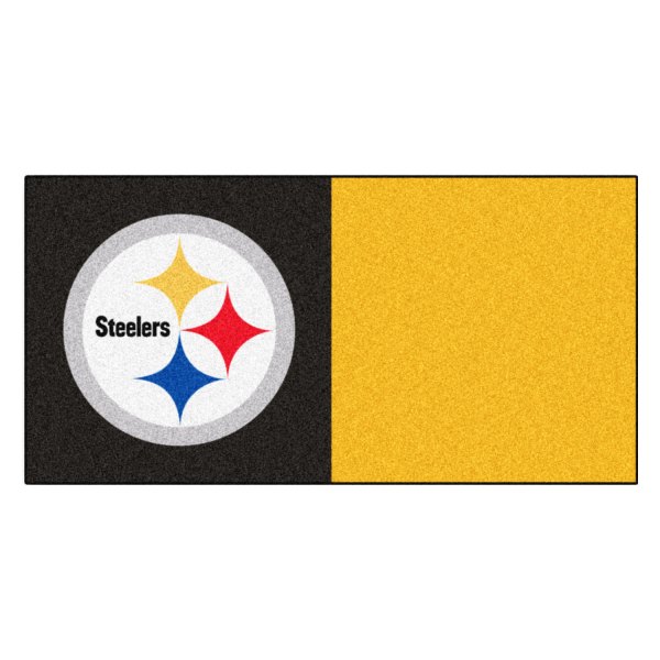 FanMats® - Pittsburgh Steelers 18" x 18" Nylon Face Team Carpet Tiles with "Steelers" Logo