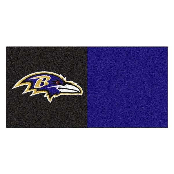 FanMats® - Baltimore Ravens 18" x 18" Nylon Face Team Carpet Tiles with "Raven" Logo