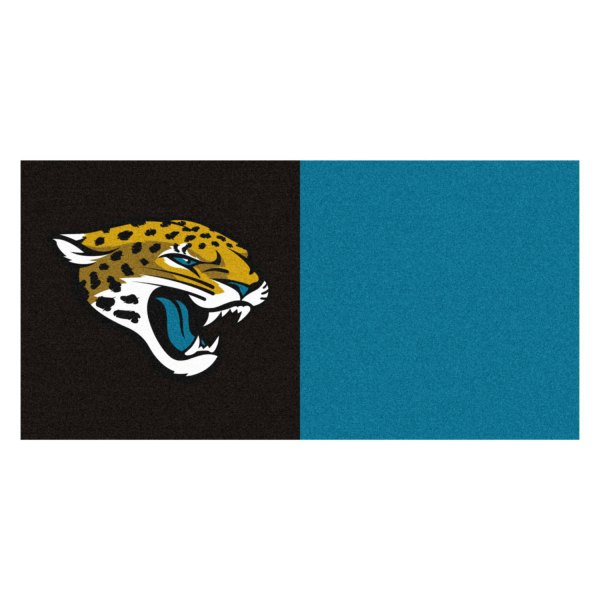 FanMats® - Jacksonville Jaguars 18" x 18" Nylon Face Team Carpet Tiles with "Jaguar" Logo