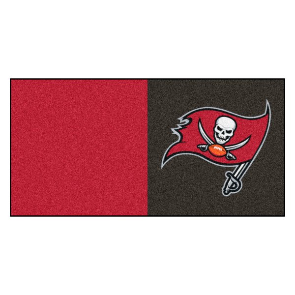 FanMats® - Tampa Bay Buccaneers 18" x 18" Nylon Face Team Carpet Tiles with "Pirate Flag" Logo