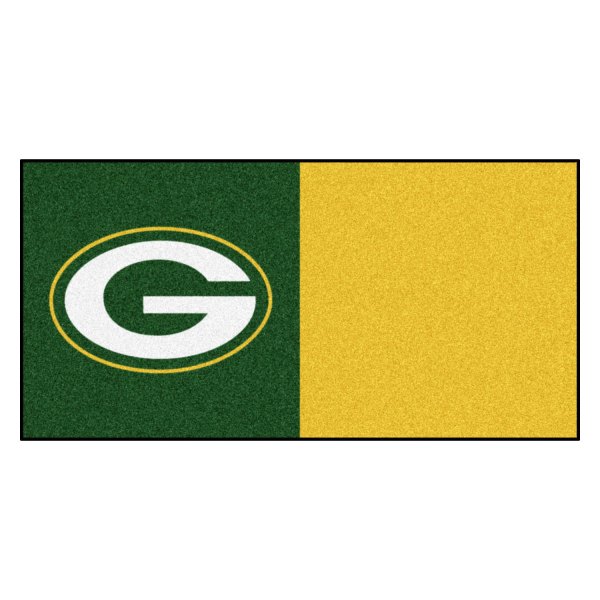 FanMats® - Green Bay Packers 18" x 18" Nylon Face Team Carpet Tiles with "Oval G" Logo