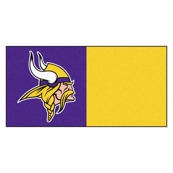 FanMats® - Minnesota Vikings 18" x 18" Nylon Face Team Carpet Tiles with "Viking" Logo