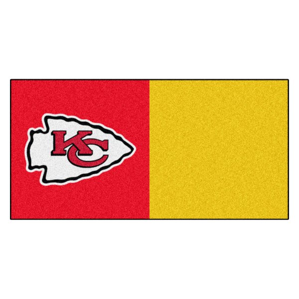 FanMats® - Kansas City Chiefs 18" x 18" Nylon Face Team Carpet Tiles with "KC Arrow" Logo