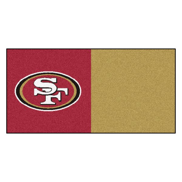 FanMats® - San Francisco 49ers 18" x 18" Nylon Face Team Carpet Tiles with "Oval 49ers" Logo