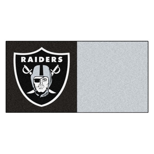 FanMats® - Las Vegas Raiders 18" x 18" Nylon Face Team Carpet Tiles with "Raider" Logo