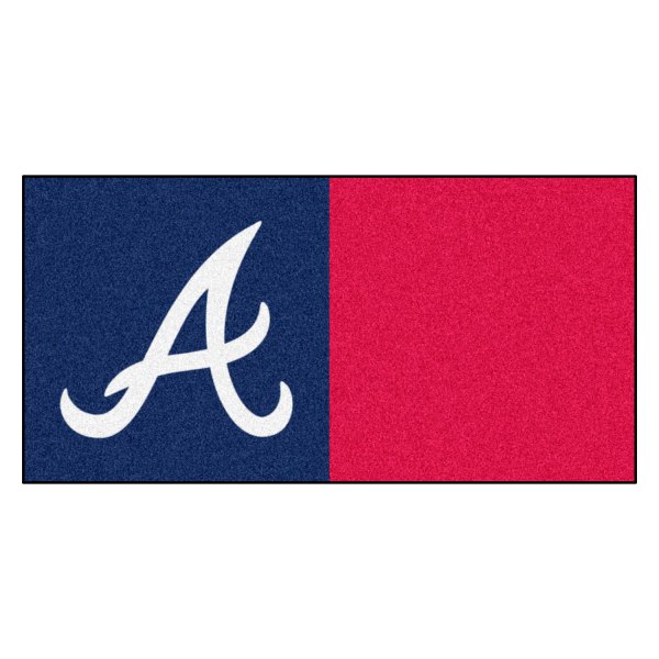 FanMats® - Atlanta Braves 18" x 18" Nylon Face Team Carpet Tiles with "Script A" Logo