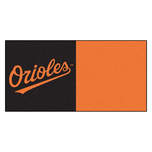 FanMats® - Baltimore Orioles 18" x 18" Nylon Face Team Carpet Tiles with "Orioles" Wordmark