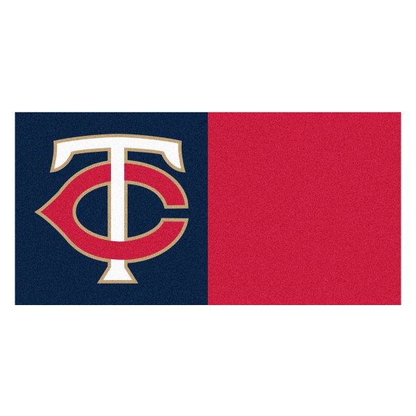 FanMats® - Minnesota Twins 18" x 18" Nylon Face Team Carpet Tiles with "TC" Logo