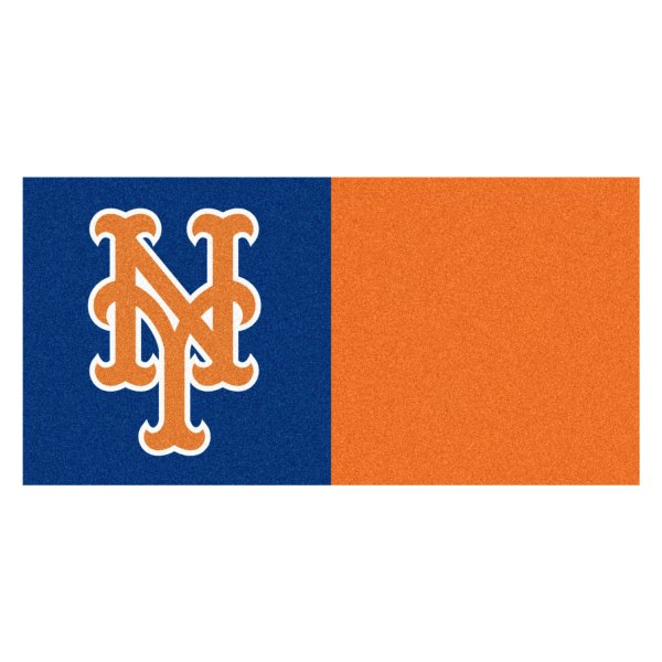 FanMats® - New York Mets 18" x 18" Nylon Face Team Carpet Tiles with "NY" Logo