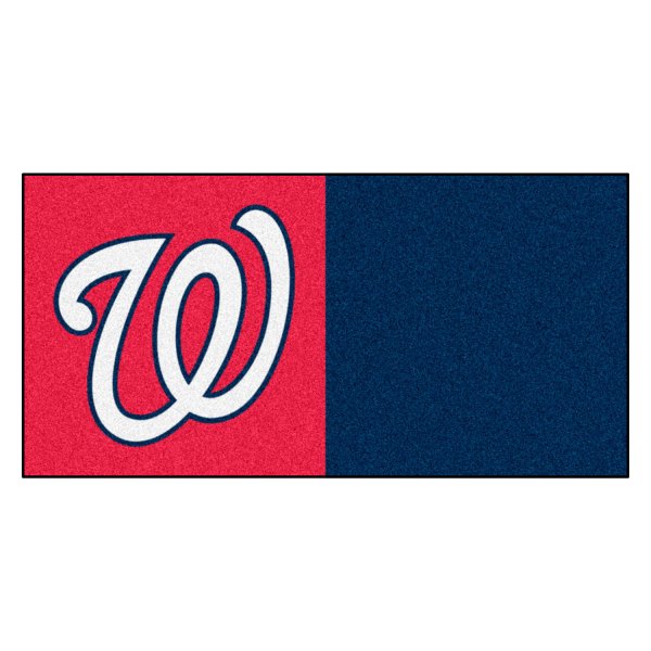 FanMats® - Washington Nationals 18" x 18" Nylon Face Team Carpet Tiles with "W" Logo