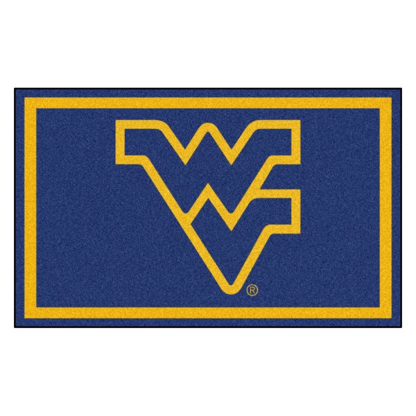 FanMats® - West Virginia University 48" x 72" Nylon Face Ultra Plush Floor Rug with "WV" Logo