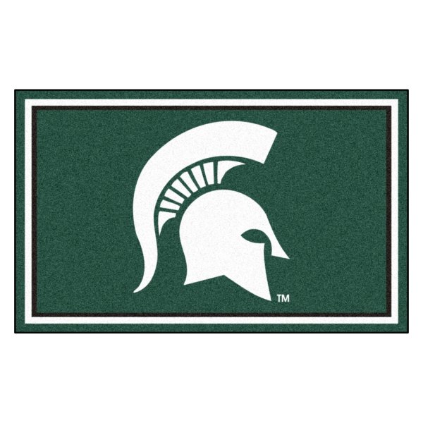 FanMats® - Michigan State University 48" x 72" Nylon Face Ultra Plush Floor Rug with "Spartan Helmet" Logo