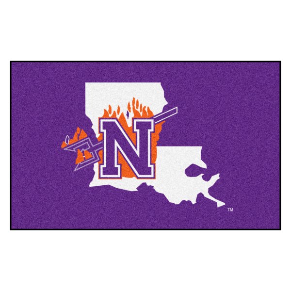 FanMats® - Northwestern State University 60" x 96" Nylon Face Ulti-Mat with "N" and Pitchfork Logo
