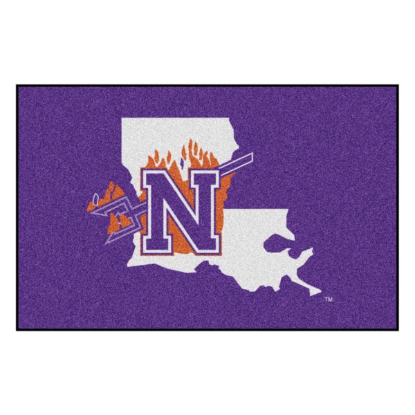 FanMats® - Northwestern State University 19" x 30" Nylon Face Starter Mat with "N" and Pitchfork Logo