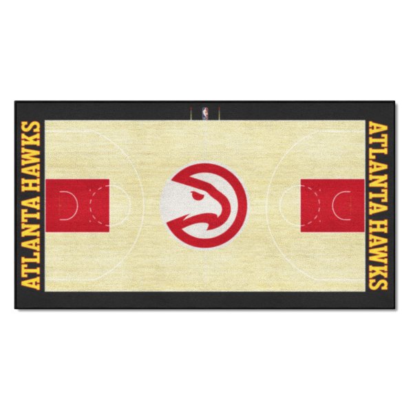 FanMats® - Atlanta Hawks 29.5" x 54" Nylon Face Basketball Court Runner Mat with "Hawk" Primary Icon