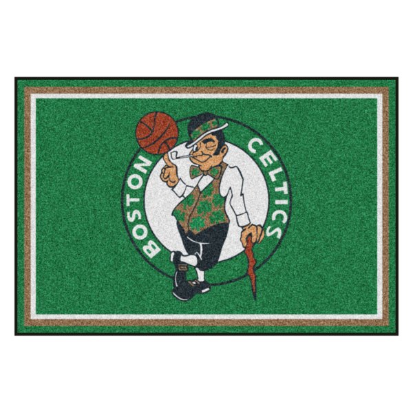 FanMats® - Boston Celtics 60" x 96" Nylon Face Ultra Plush Floor Rug with "Circular Boston Celtics with Leprechaun"