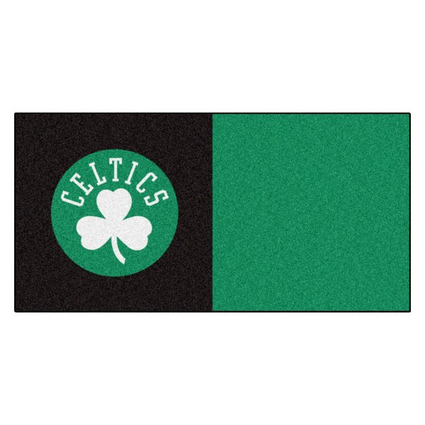 FanMats® - Boston Celtics 18" x 18" Nylon Face Team Carpet Tiles with "Clover & Celtics" Logo