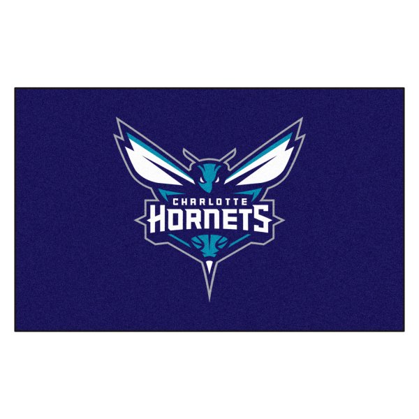 FanMats® - Charlotte Hornets 60" x 96" Nylon Face Ulti-Mat with "Hornet with Wordmark" Logo