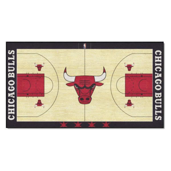 FanMats® - Chicago Bulls 29.5" x 54" Nylon Face Basketball Court Runner Mat with "Bull" Logo