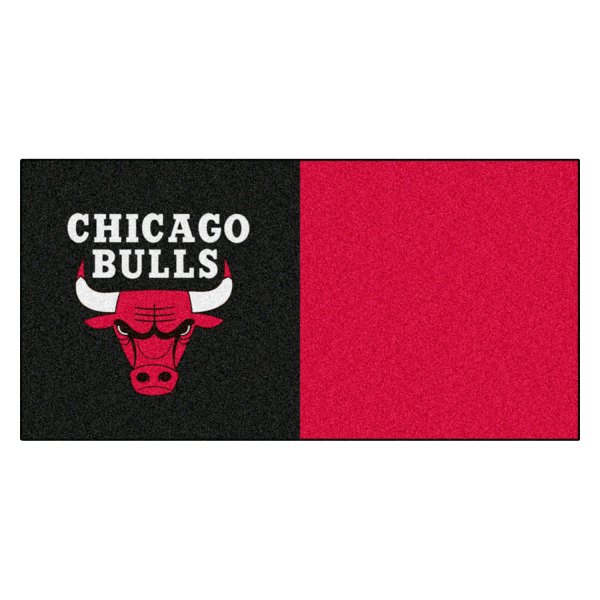 FanMats® - Chicago Bulls 18" x 18" Nylon Face Team Carpet Tiles with "Bull Head with Wordmark" Logo
