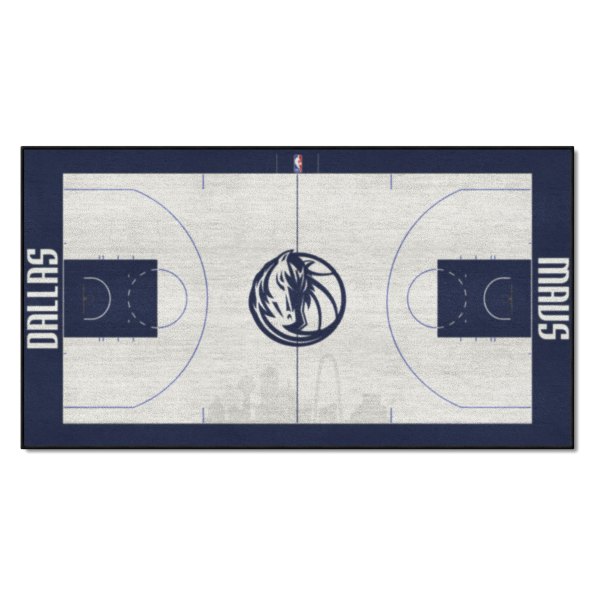 FanMats® - Dallas Mavericks 29.5" x 54" Nylon Face Basketball Court Runner Mat with "Maverick & Basketball" Logo