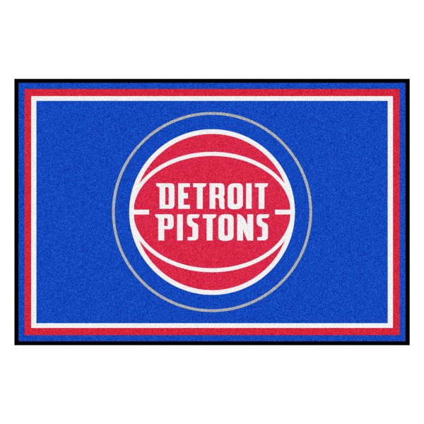 FanMats® - Detroit Pistons 60" x 96" Nylon Face Ultra Plush Floor Rug with "Basketball with Wordmark" Logo