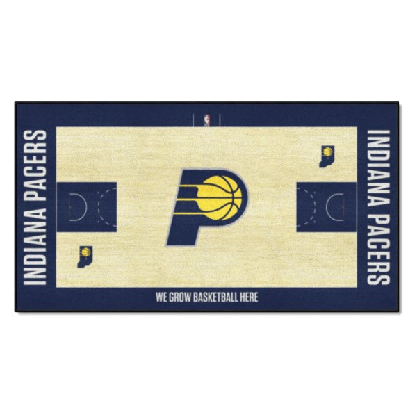 FanMats® - Indiana Pacers 29.5" x 54" Nylon Face Basketball Court Runner Mat with "P" Logo