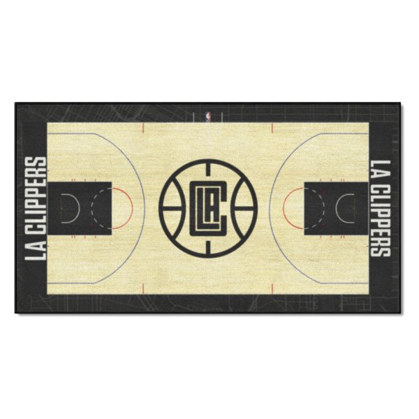 FanMats® - Los Angeles Clippers 29.5" x 54" Nylon Face Basketball Court Runner Mat with "LAC" Logo