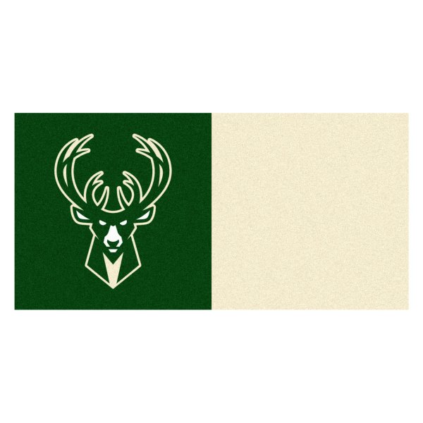 FanMats® - Milwaukee Bucks 18" x 18" Nylon Face Team Carpet Tiles with "Buck" Logo