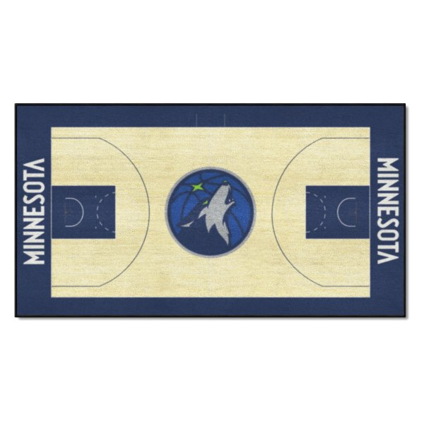 FanMats® - Minnesota Timberwolves 29.5" x 54" Nylon Face Basketball Court Runner Mat with "Basketball & Wolf" Partial Logo