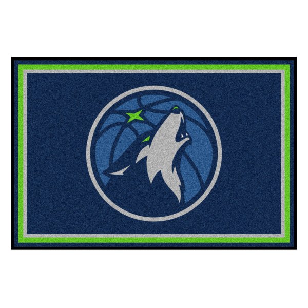 FanMats® - Minnesota Timberwolves 60" x 96" Nylon Face Ultra Plush Floor Rug with "Basketball & Wolf" Partial Logo