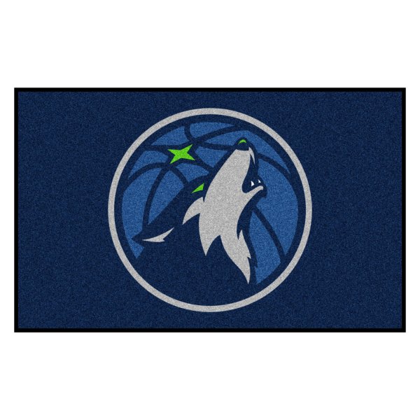 FanMats® - Minnesota Timberwolves 60" x 96" Nylon Face Ulti-Mat with "Basketball & Wolf" Partial Logo