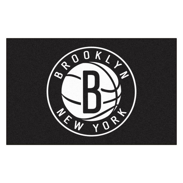 FanMats® - Brooklyn Nets 60" x 96" Nylon Face Ulti-Mat with "Circular Brooklyn New York B" Logo