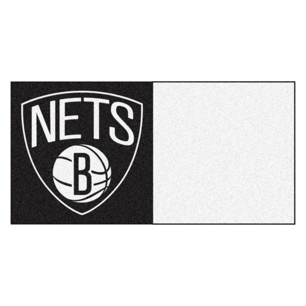FanMats® - Brooklyn Nets 18" x 18" Nylon Face Team Carpet Tiles with "Nets & B Shield" Logo