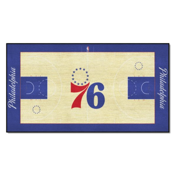 FanMats® - Philadelphia 76ers 29.5" x 54" Nylon Face Basketball Court Runner Mat with "76 & Stars" Primary Logo