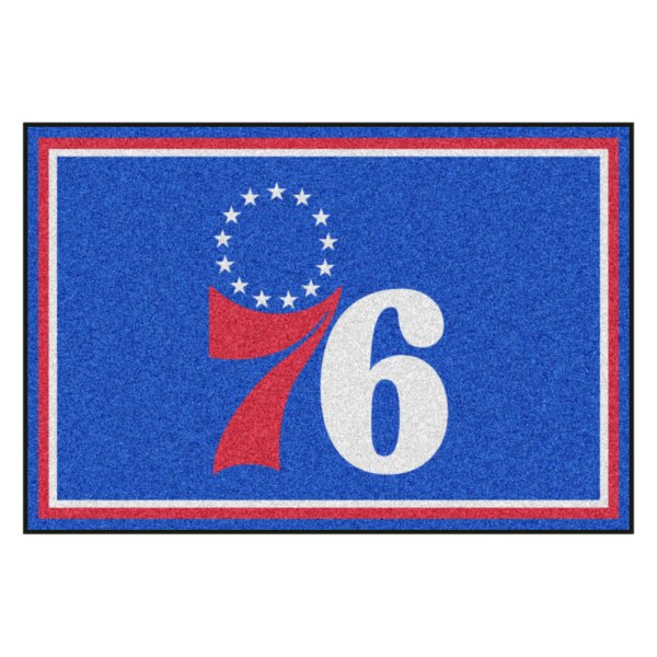 FanMats® - Philadelphia 76ers 60" x 96" Nylon Face Ultra Plush Floor Rug with "76 & Stars" Primary Logo
