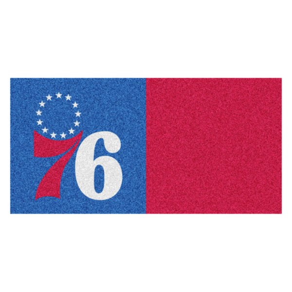 FanMats® - Philadelphia 76ers 18" x 18" Nylon Face Team Carpet Tiles with "76 & Stars" Primary Logo