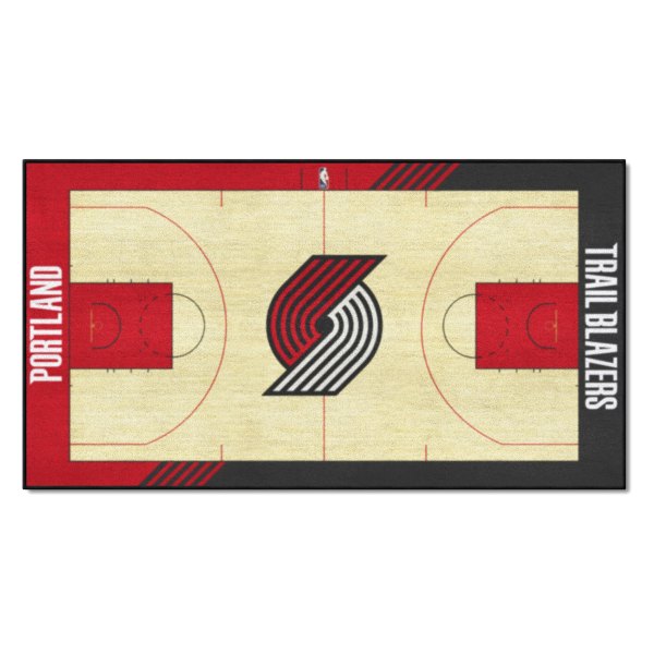 FanMats® - Portland Trail Blazers 29.5" x 54" Nylon Face Basketball Court Runner Mat with "Pinwheel" Logo